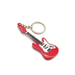 Llavero guitarra electrica color rojo (madera)