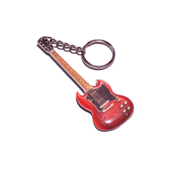 Llavero guitarra ac / dc - angus young (roja - acero inox)