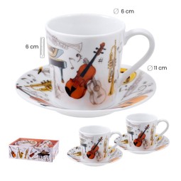 2 tazas instrumentos música con platos