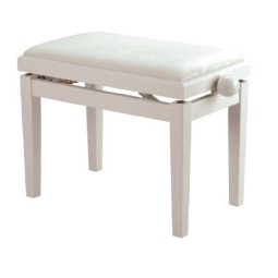 Banqueta piano/teclado regulable blanco mate