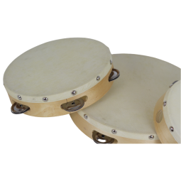 Pandereta simple 25 cm p/piel madera