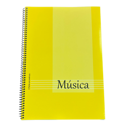 Libreta música A4 6 Pentagramas + Cuadrícula tapa amarilla