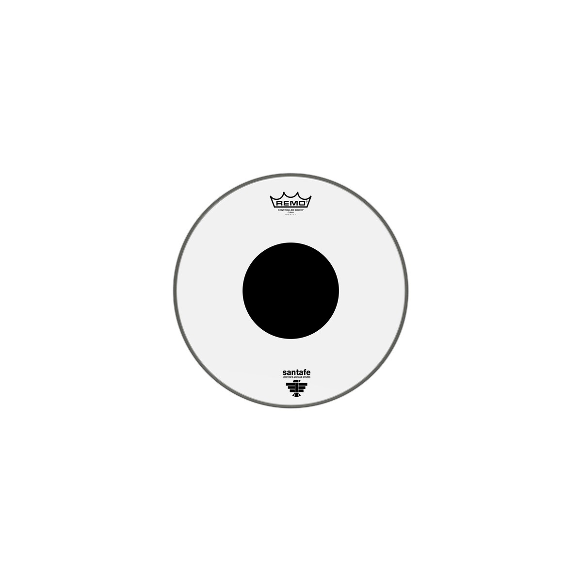 Parche 15" transparente centro-negro Remo